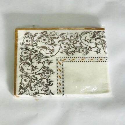SERVILLETAS PREMIUM: Elegante-blanco/plateado, 12,5cmX12,5cm