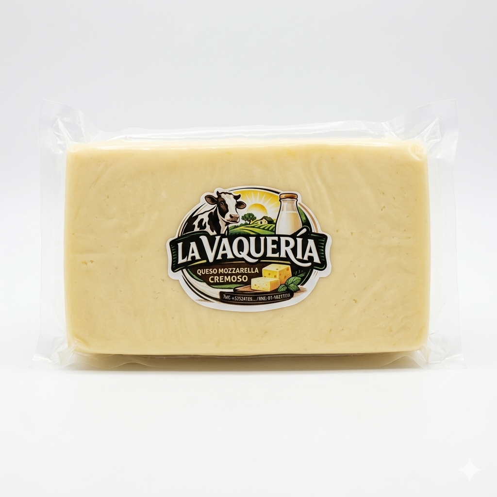 Queso-mozzarella-cremoso-1kg Queso Mozzarella cremoso LA VAQUERIA - 1.5 kg - Imagen 1