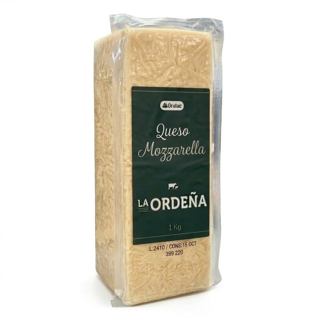 Queso-mozzarella-la ordeña-1kg Queso Mozzarella - 1kg - Imagen 1